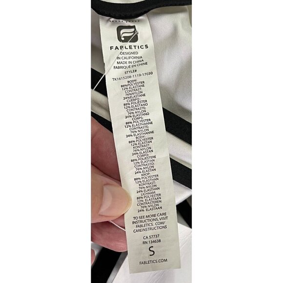 NWT Fabletics Chicago White/Black High Neck Active Wear Tank Small - Picture 8 of 9